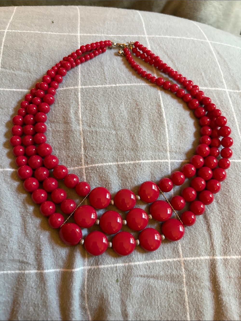 Charming Charlie Bold Red Multi-Strand Beaded Necklace